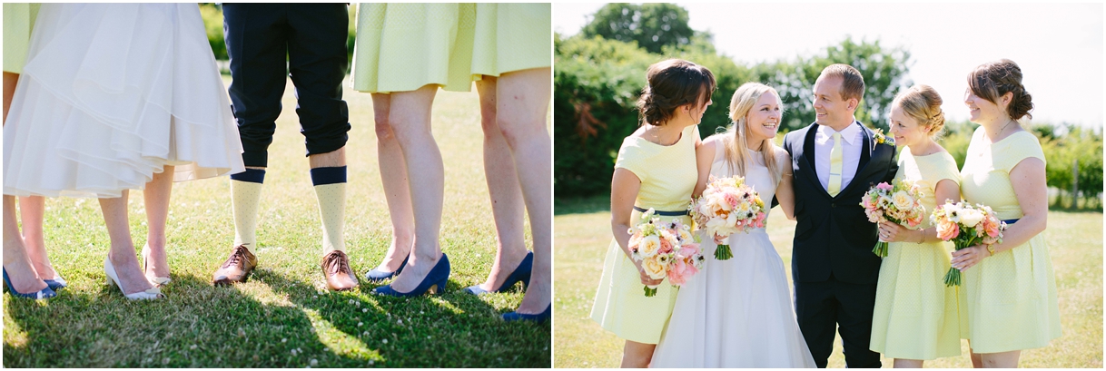 bridesmaids-in-pale-yellow-summer-dresses