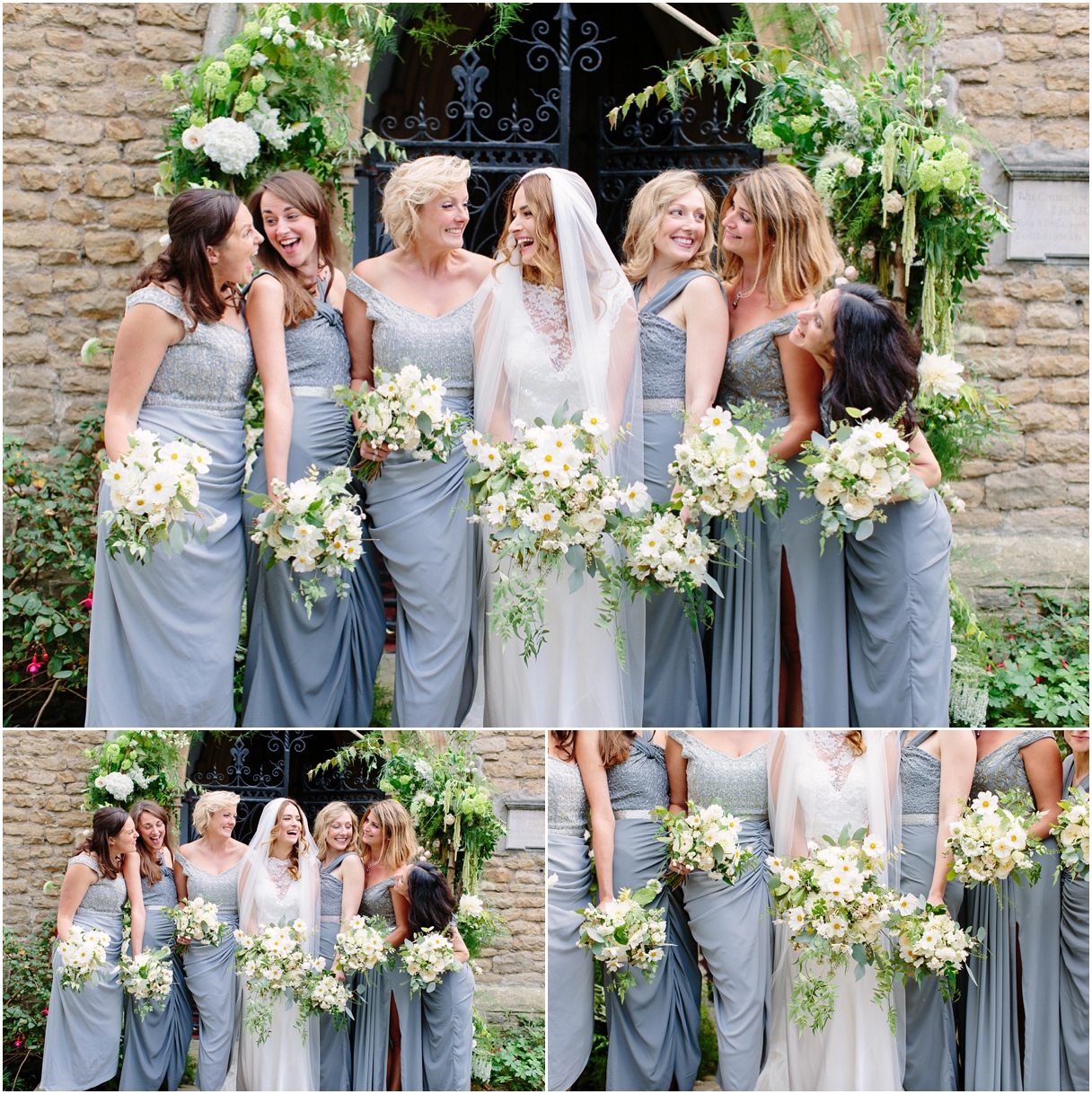 missmatched-grey-sparkly-bridesmaids-dresses