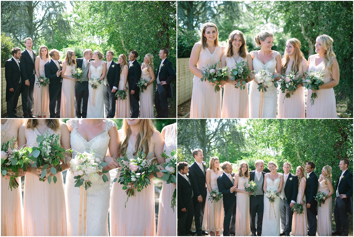 Bridesmaids-peach-apricot-beaded-dresses