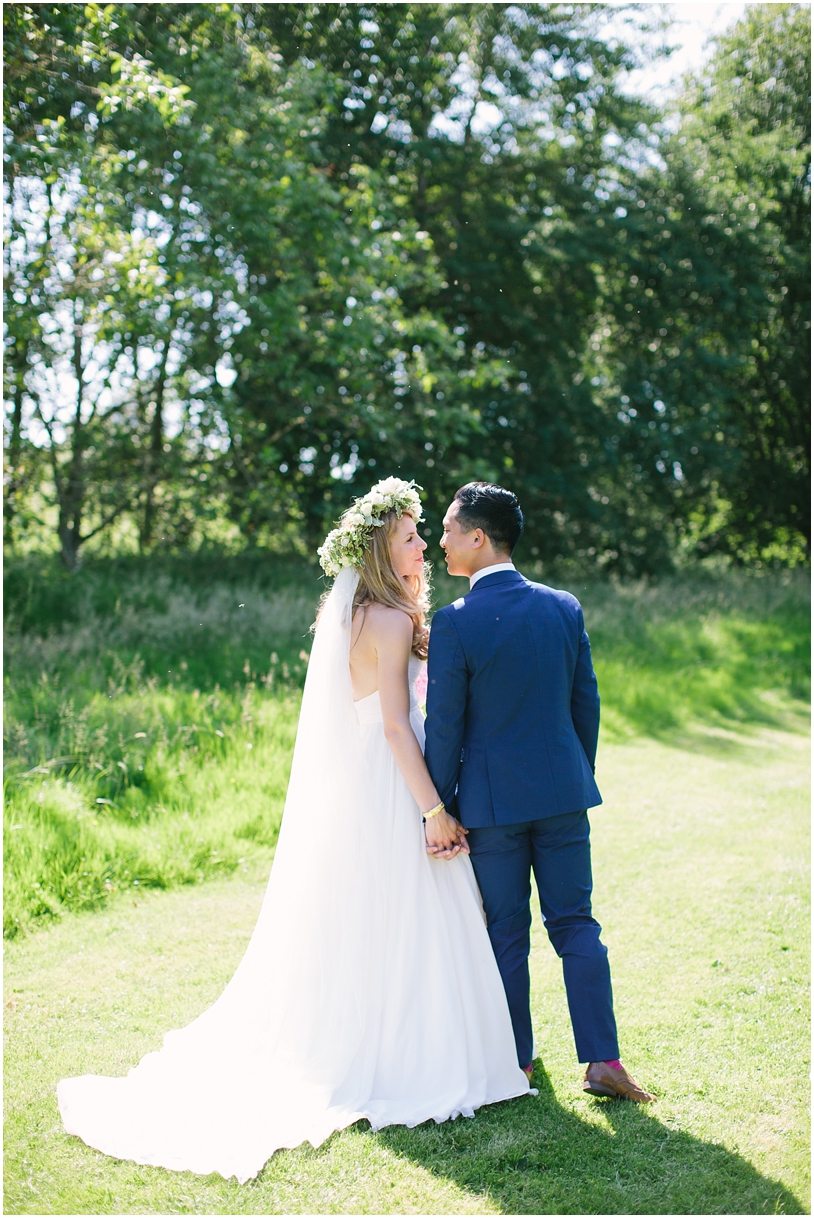 Bride and groom at Duncton Mill Fishery