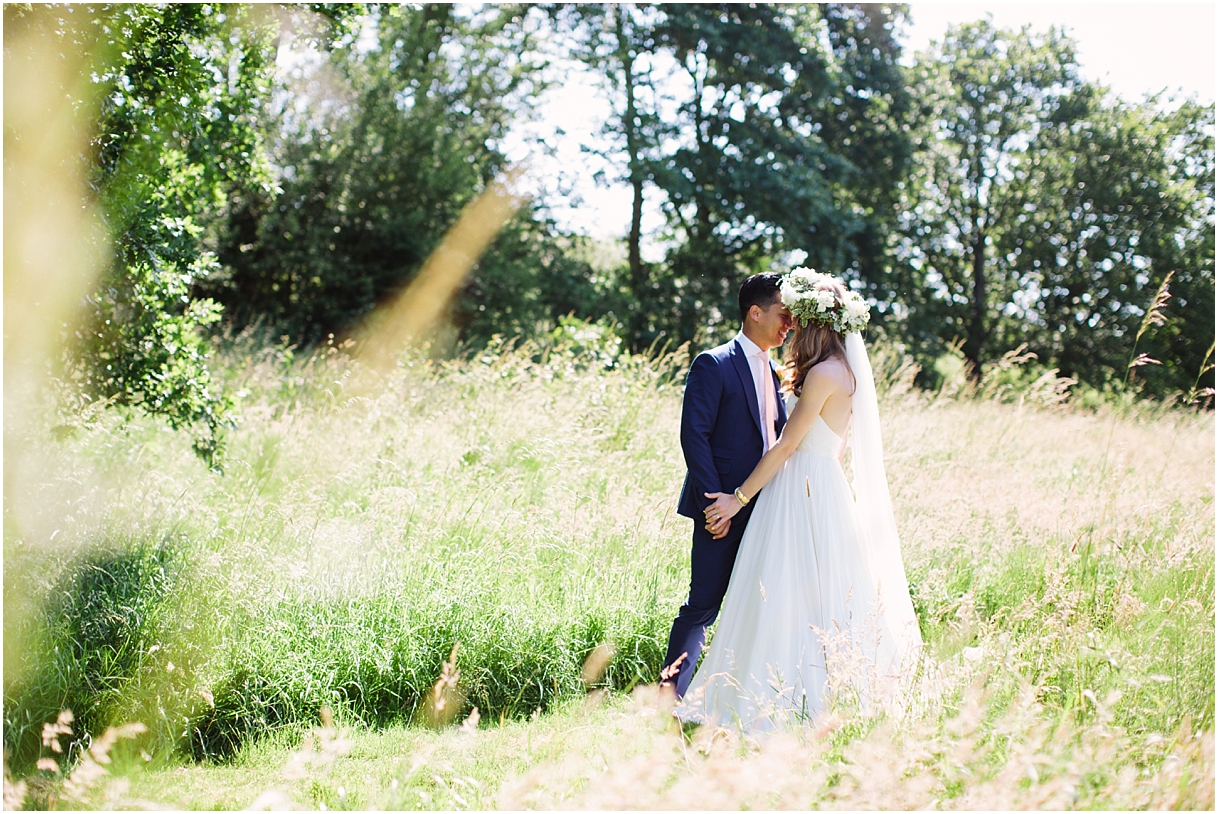 Bride and groom at Duncton Mill Fishery