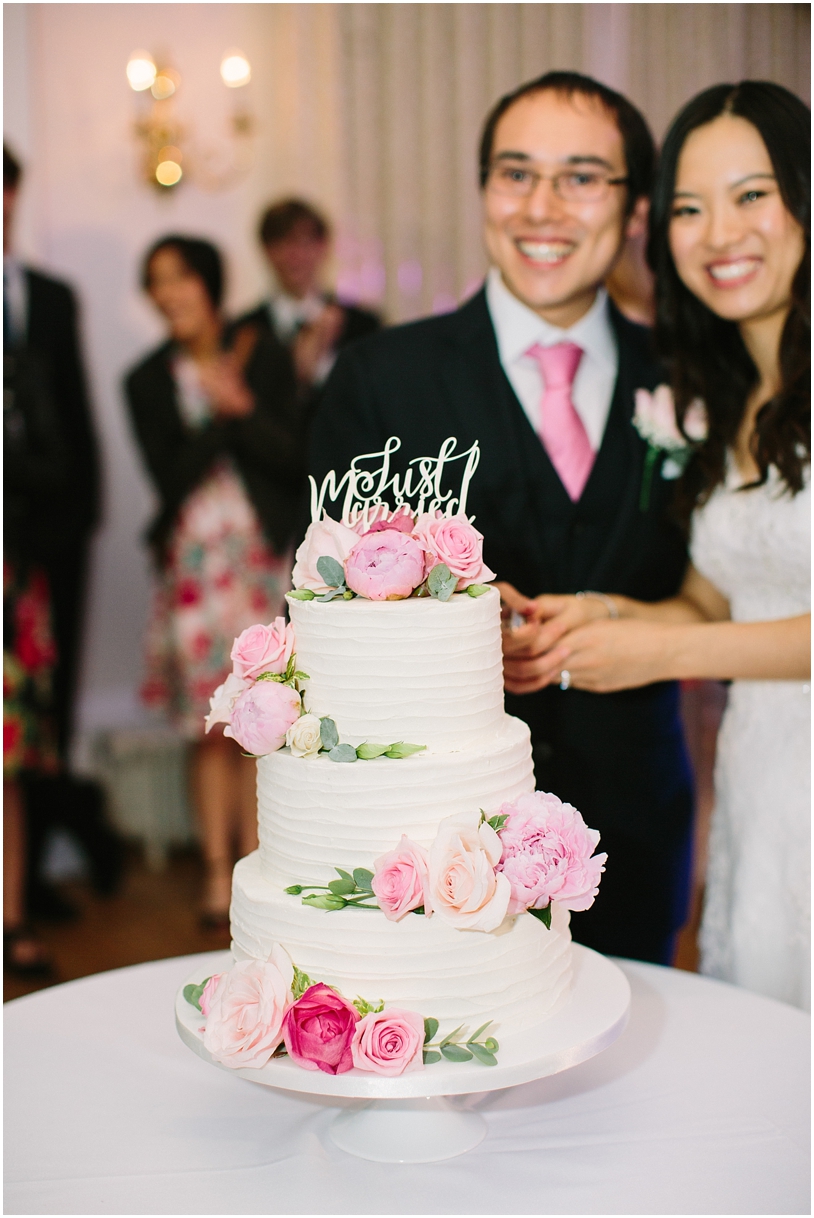 Cake cutting at Kew Gardens Wedding