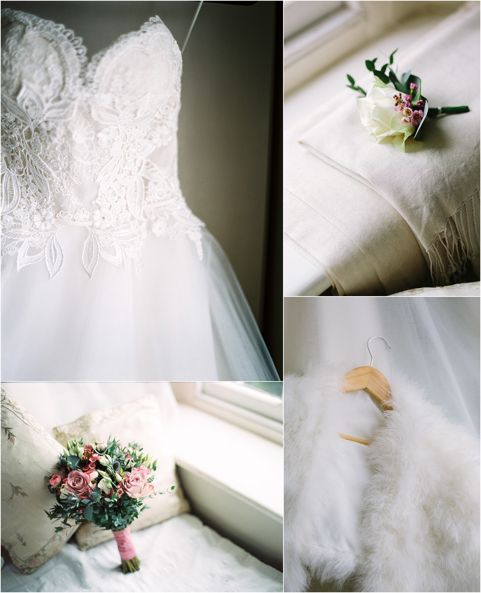 Wedding dress and flowers