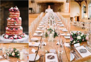 wedding table at Dartington Hall