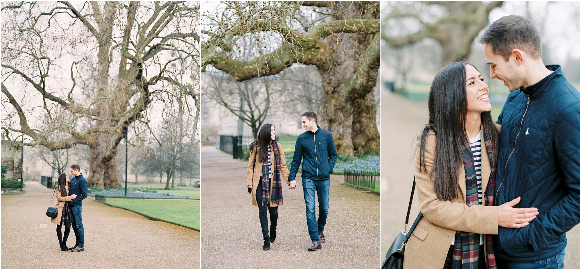 Couple walking at Magdalen College Oxford