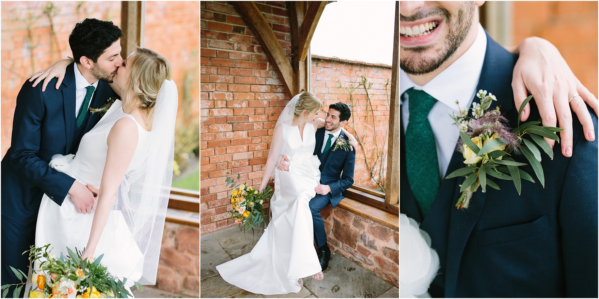 Bride and groom in the arbour at Upton Barn Wedding Venue