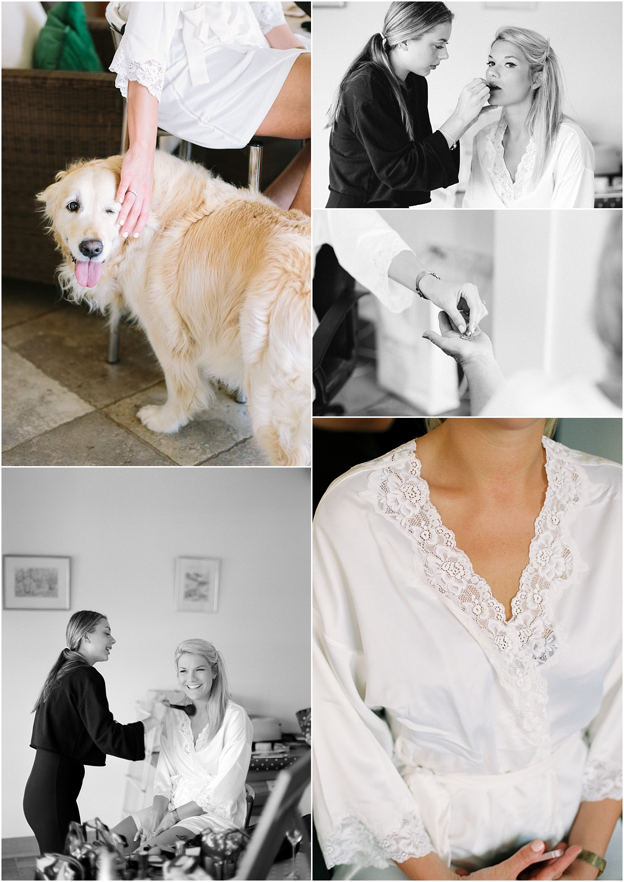 bride with family dog