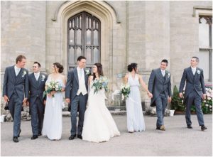 Bridal party at Chiddingstone Castle