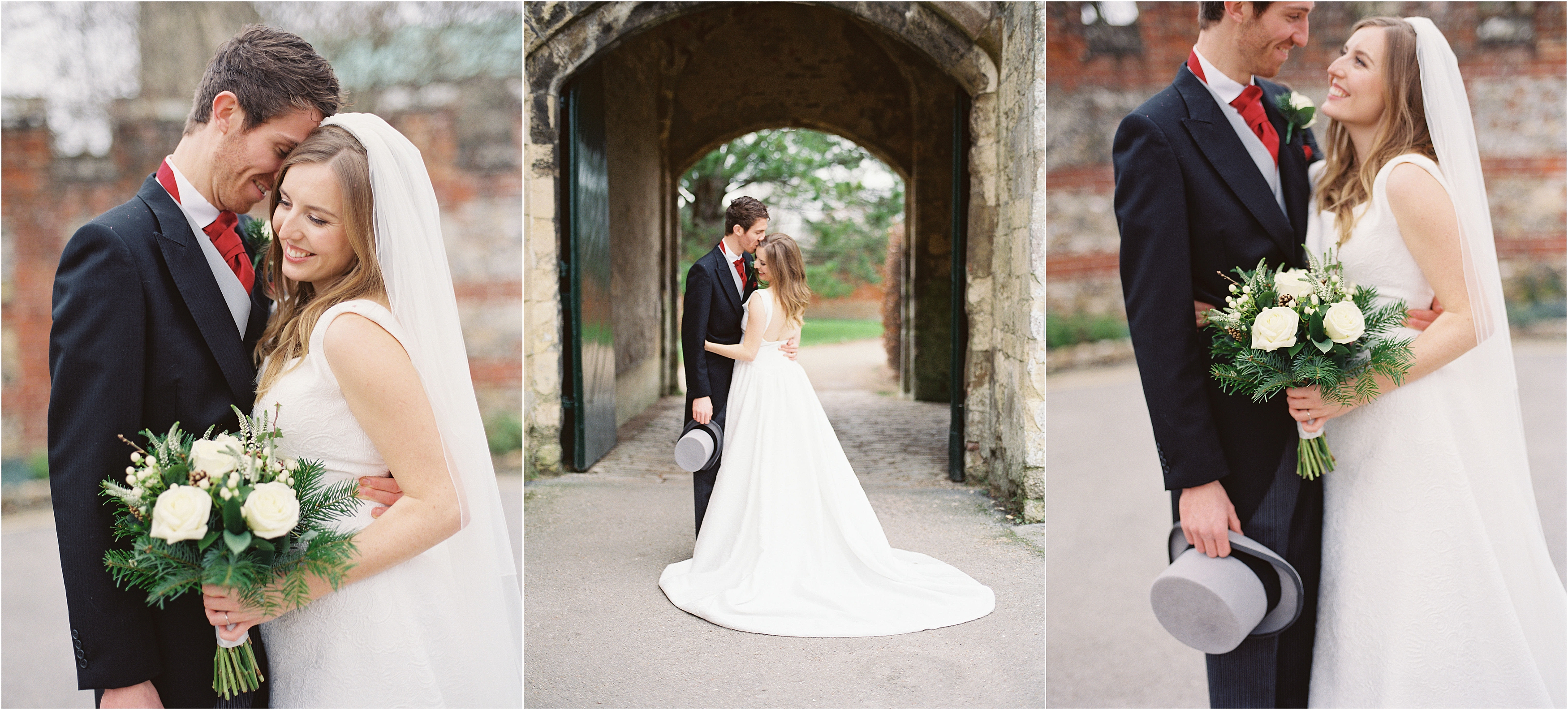 Bride and groom at Chichester Cathedral