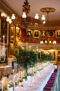Banqueting table in the Ballroom at Goodwood House wedding