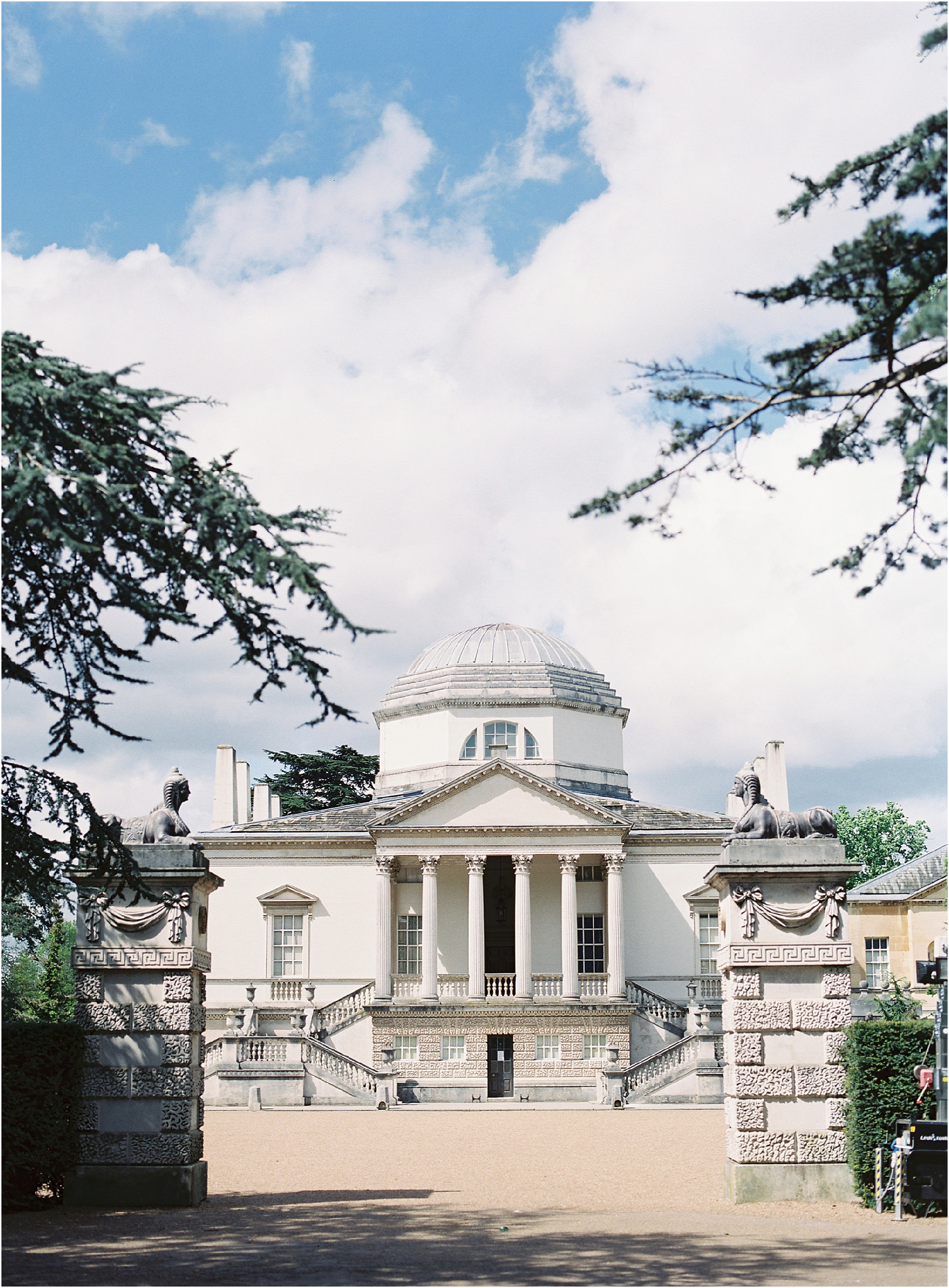 The back of Chiswick House wedding venue London