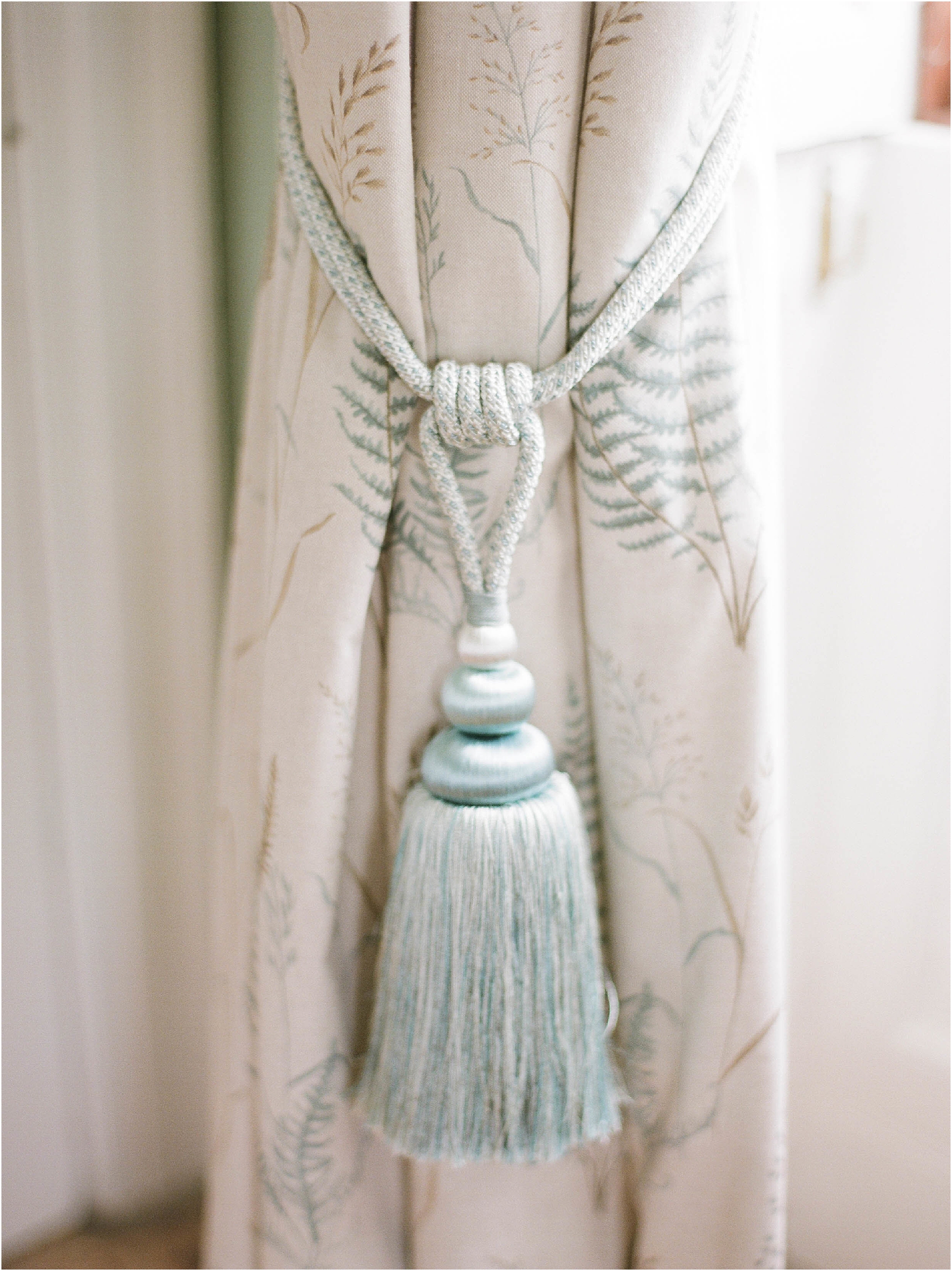 Silk tassel on curtain