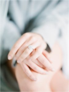 Soft focus image of engagement ring