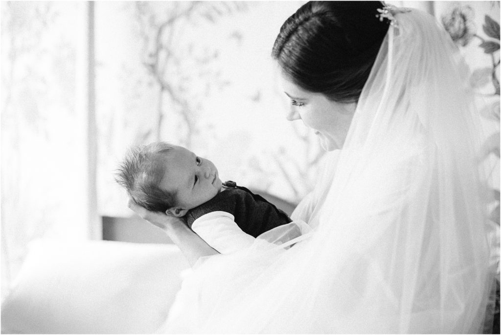 bride with baby