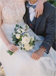 Bridal bouquet held by bride
