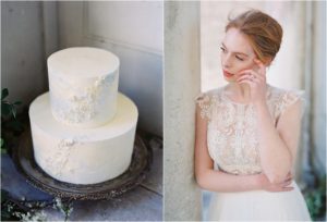 Simple and minimal white two tier wedding cake