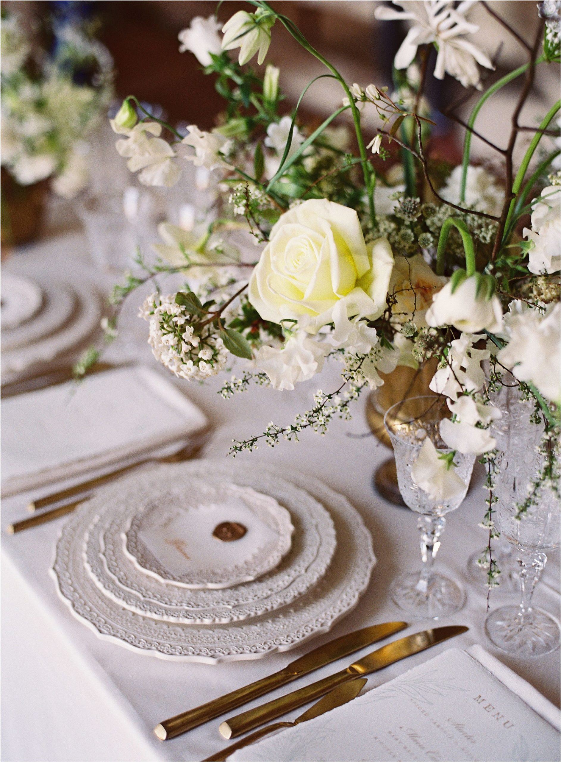 table setting for wedding breakfast to celebrate your wedding date