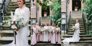 elegant English wedding with bride and bridesmaids