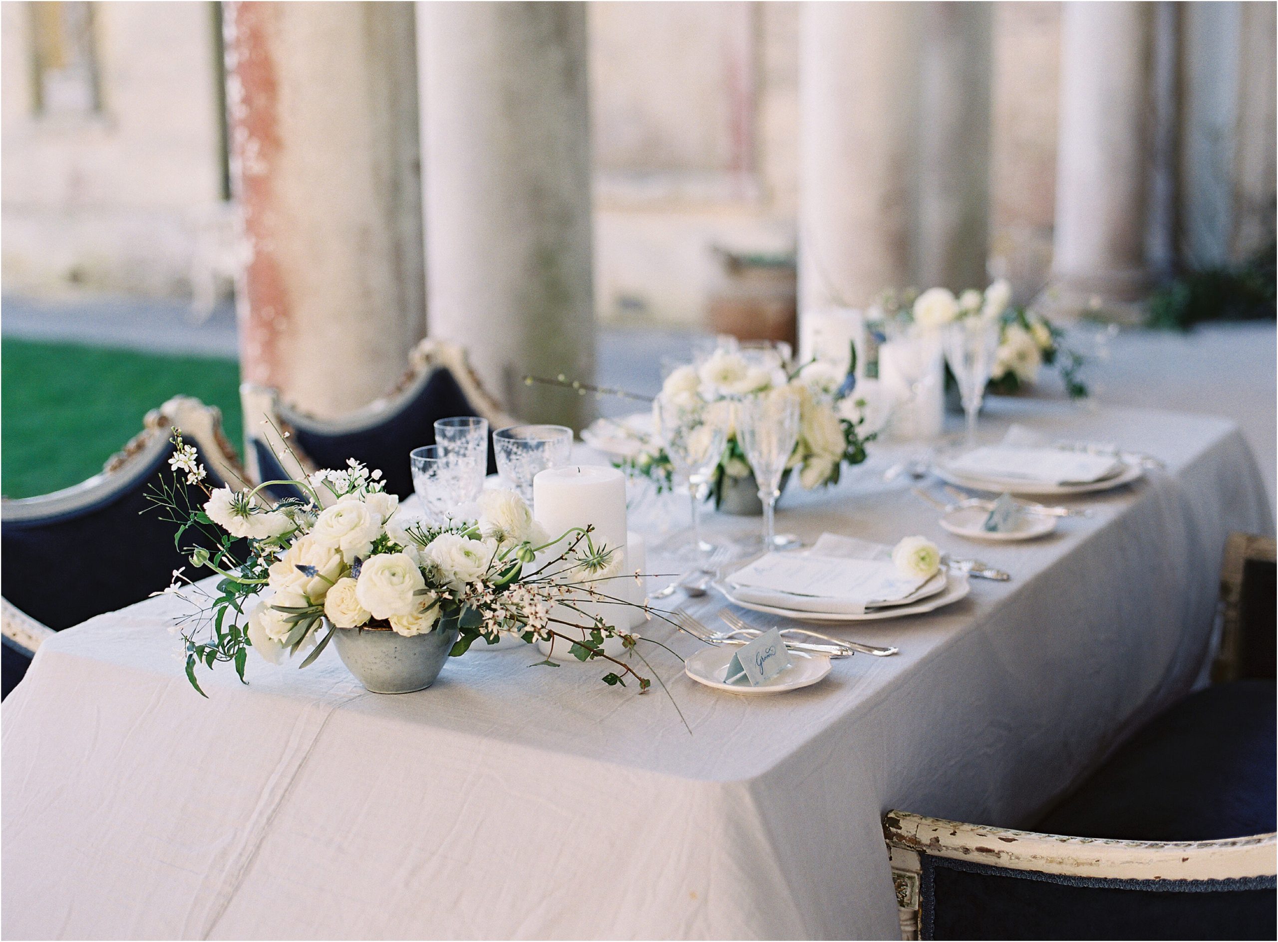 Wedding table set up for intimate wedding