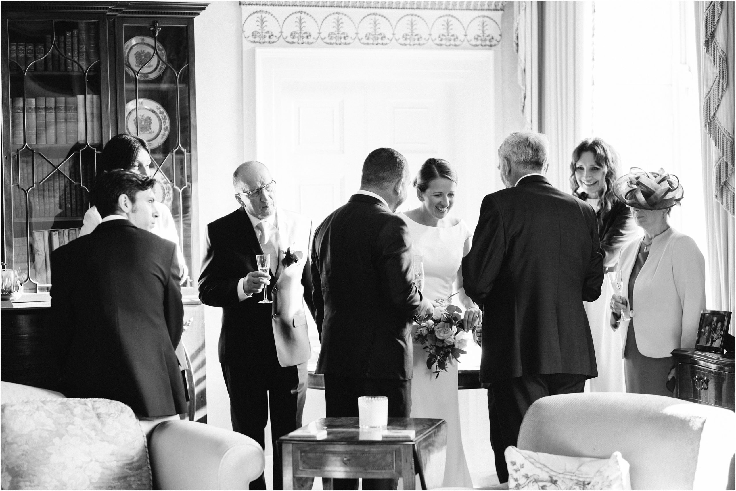 Guests at wedding reception at Ugbrooke House