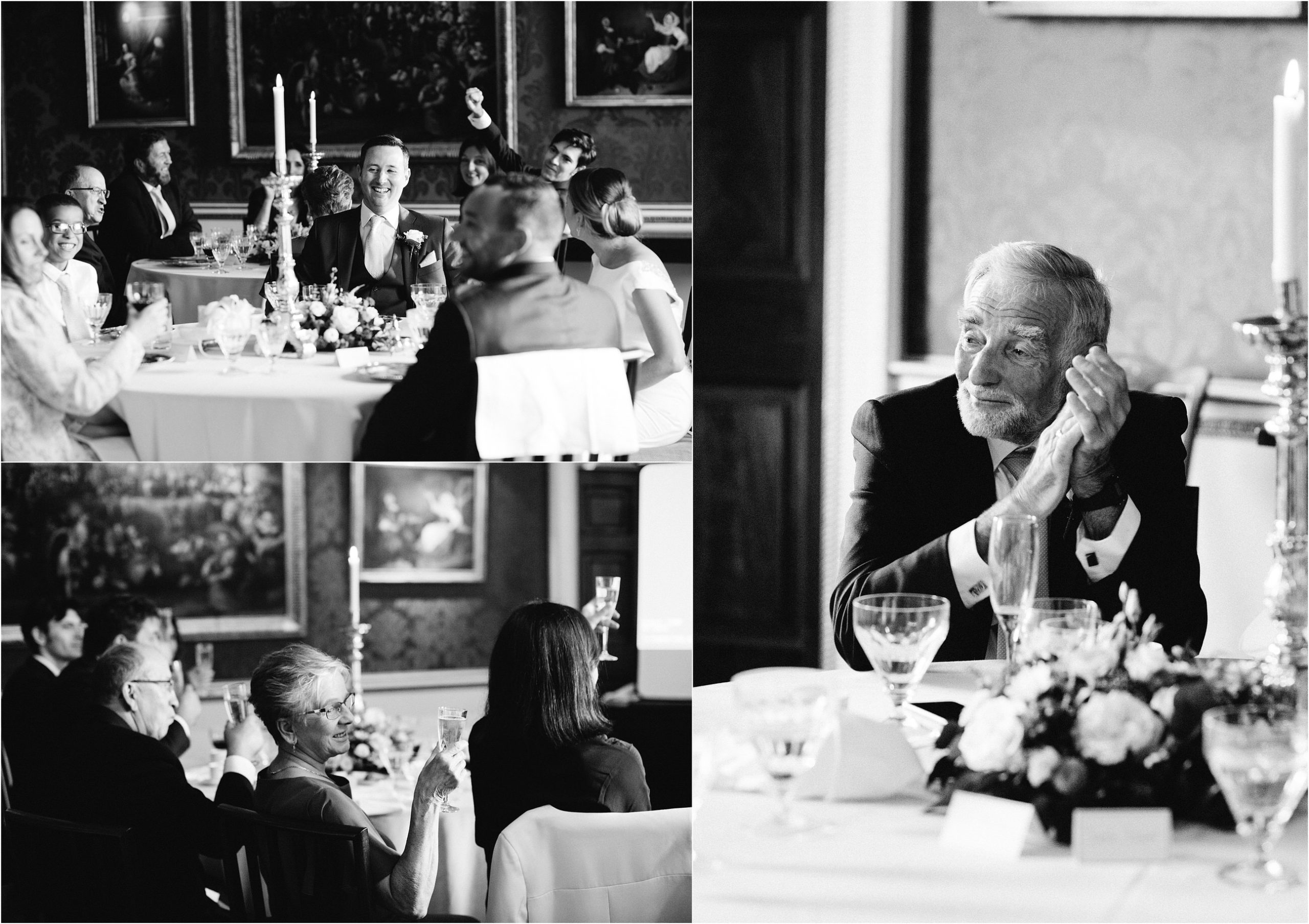 Speeches at intimate wedding at Ugbrooke House