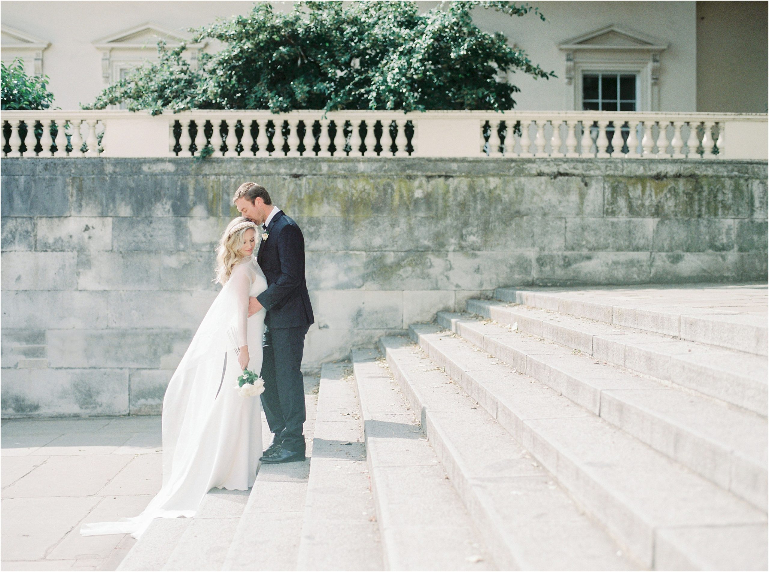 bride and groom at intimate London wedding