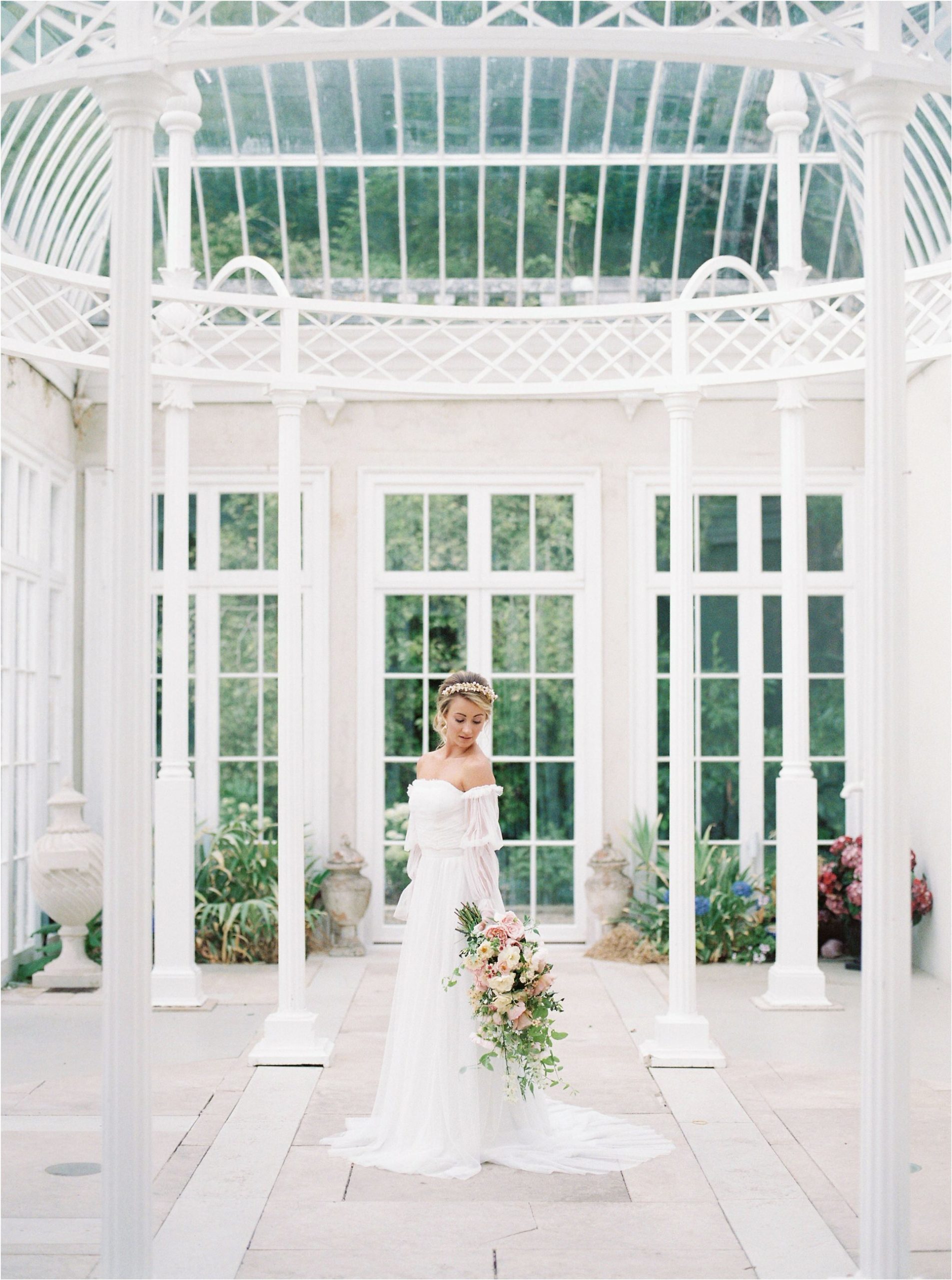 bride in conservatory at Came House wedding