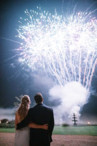 Fireworks at Cowdray House wedding