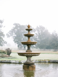 fountain at Cowdray House wedding