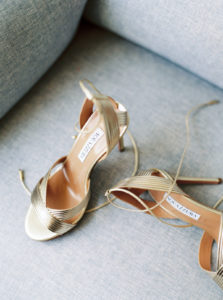 gold ankle strap wedding shoes