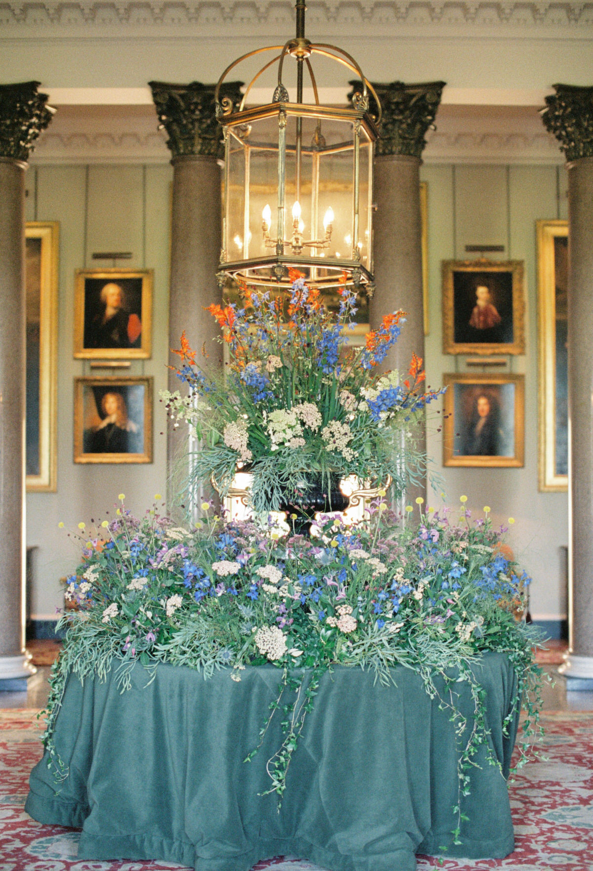 flower installation at Goodwood House