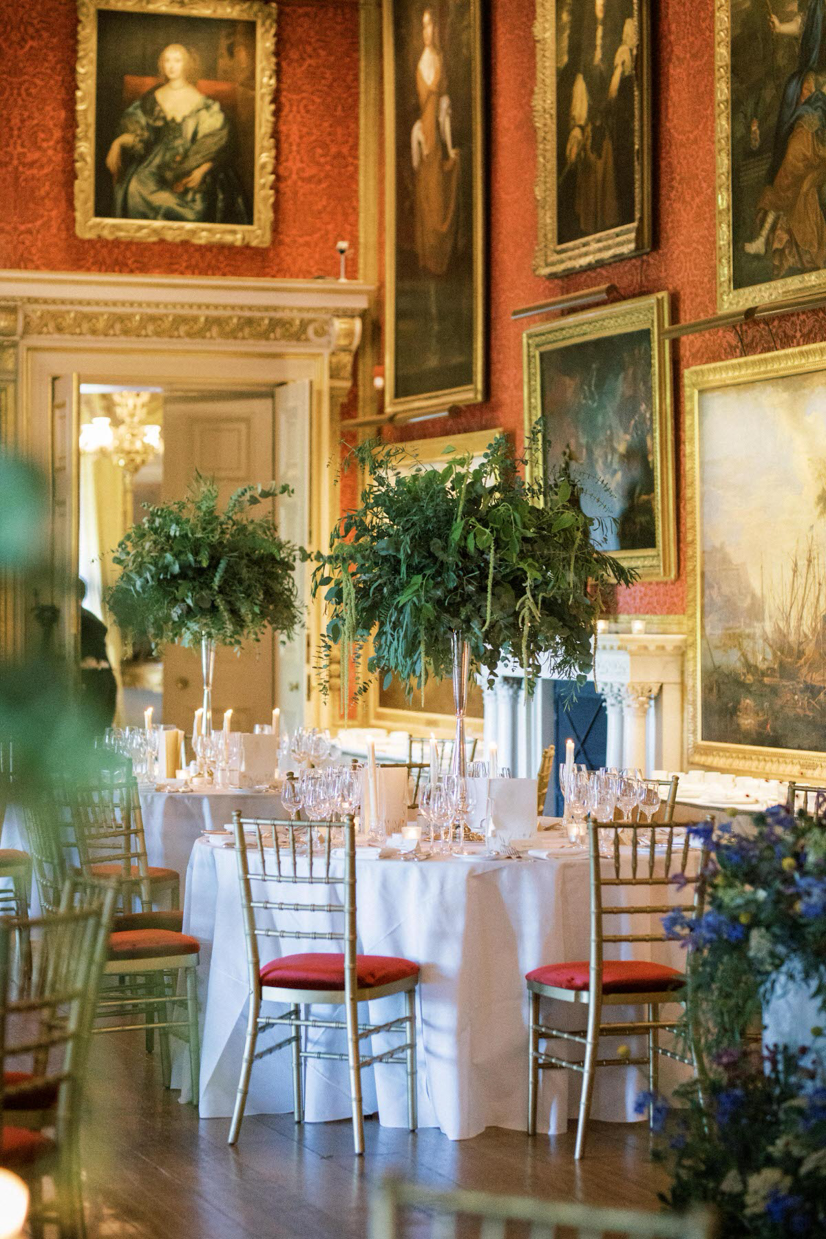 Dining room at Goodwood House Summer Wedding 