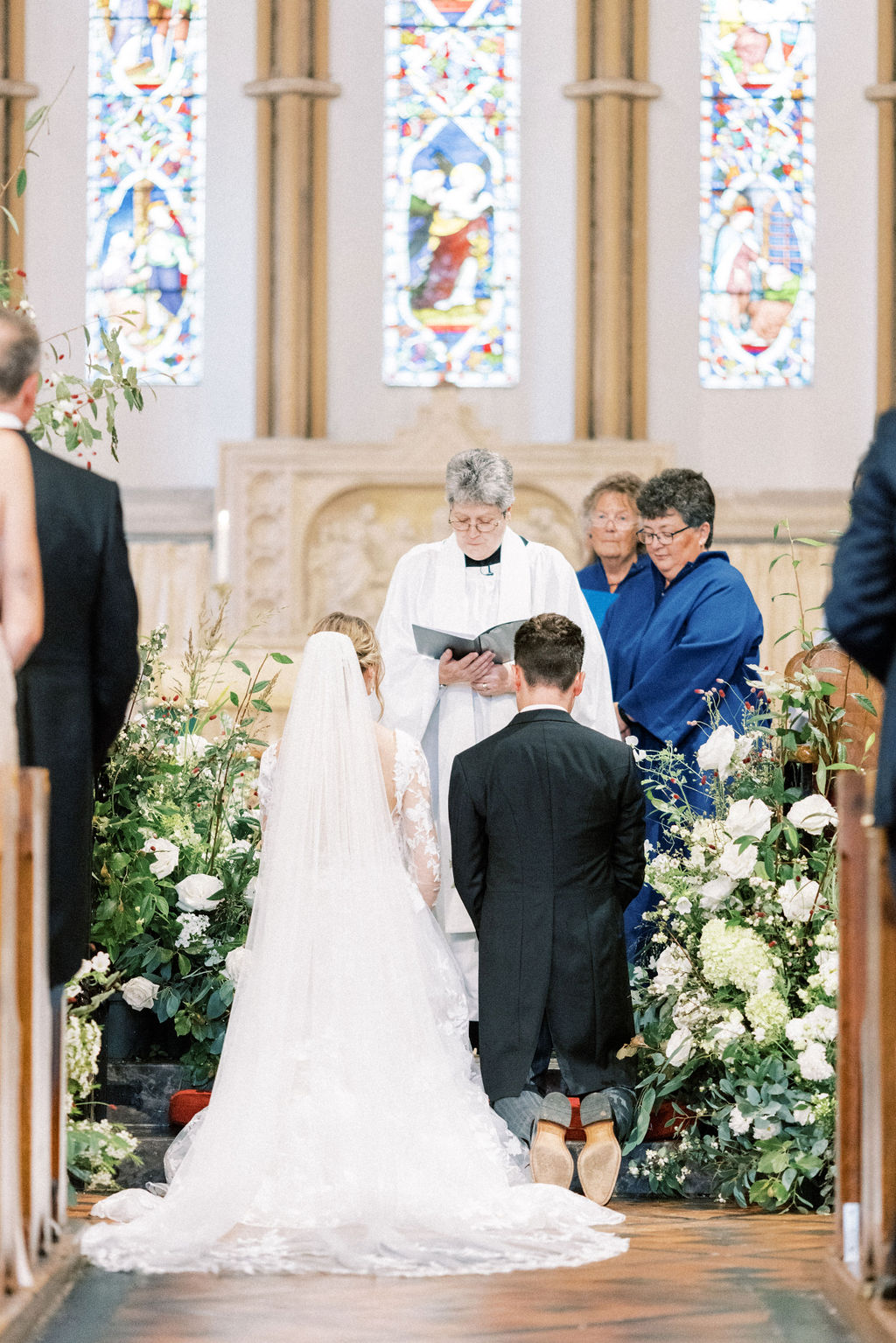 Bride and groom during wedding blessing