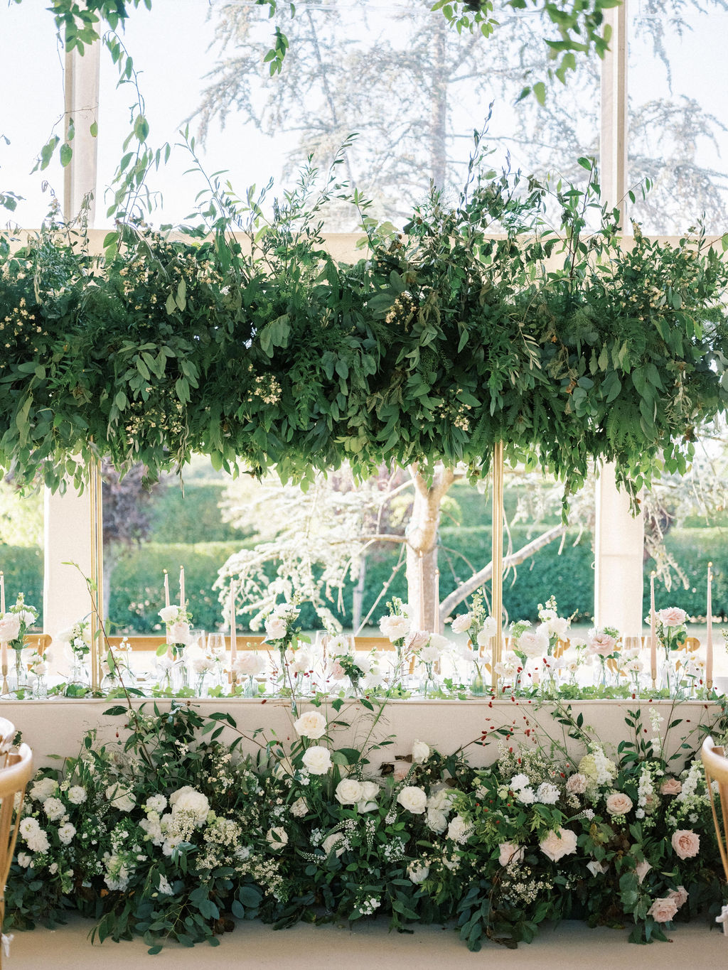 Garden marquee wedding green white and blush. Apples, Ferns, olive branches and terracotta 