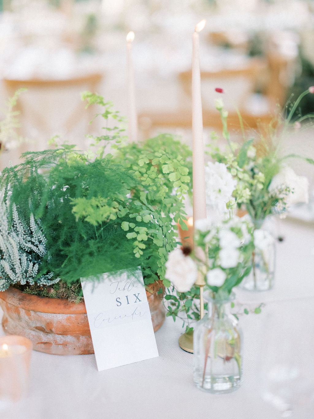 Garden marquee wedding green white and blush. Apples, Ferns, olive branches and terracotta 