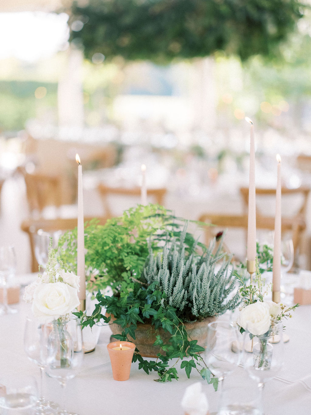 Garden marquee wedding green white and blush. Apples, Ferns, olive branches and terracotta 