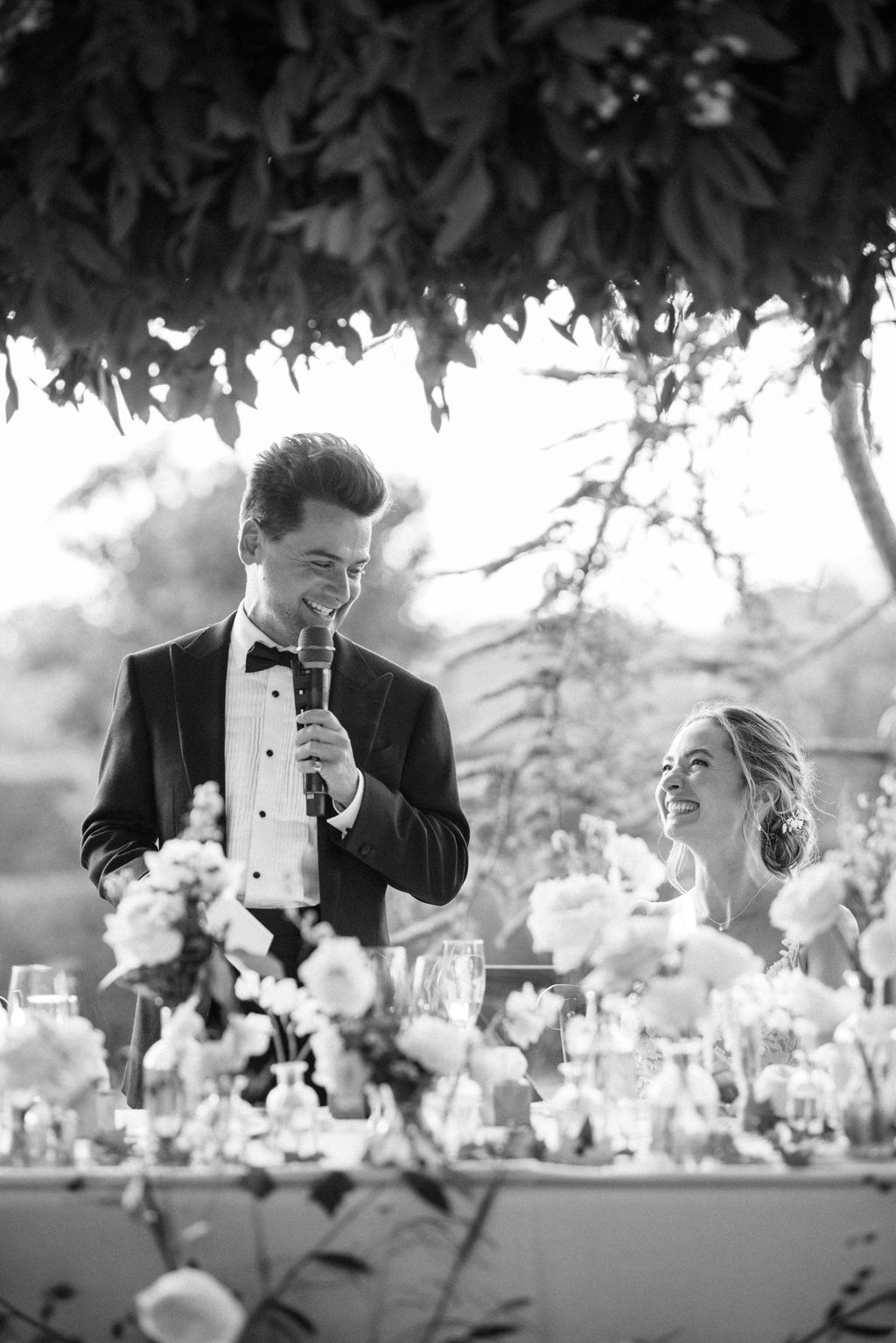 groom's speech at english garden marquee wedding