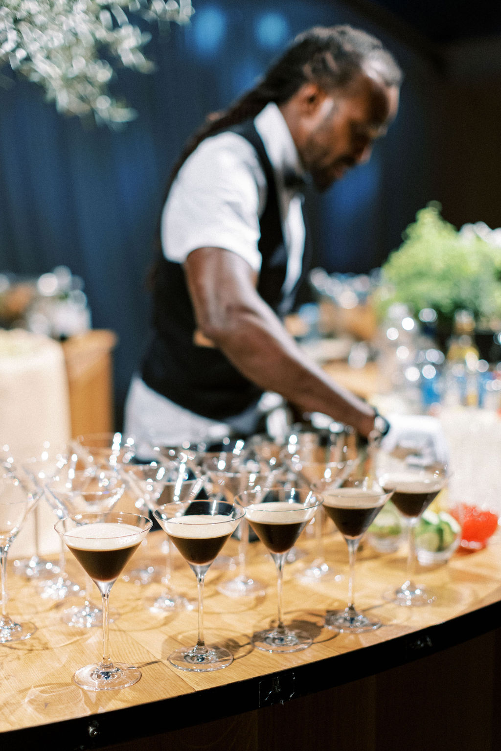 espresso martinis at wedding