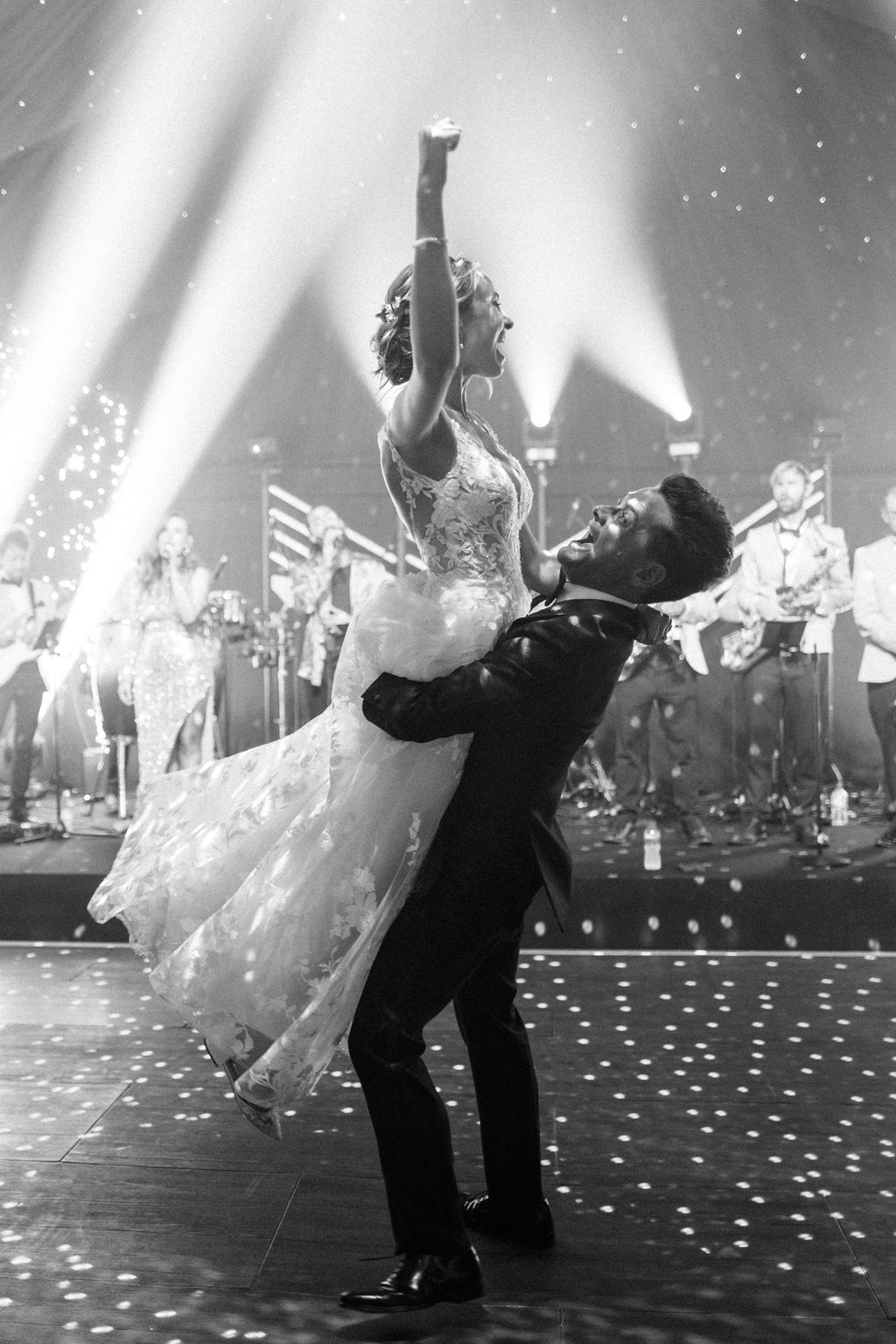 First dance at marquee wedding