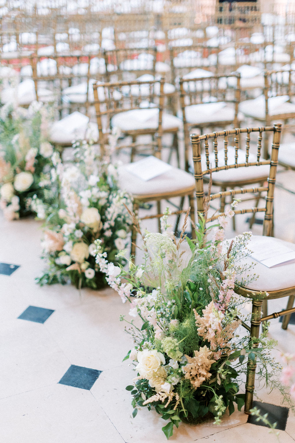 guests chairs set up for ceremony at Blenheim Palace wedding