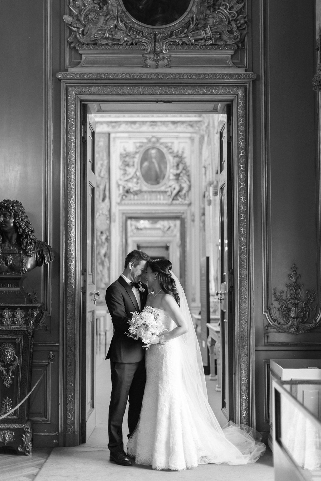 bride and groom before ceremony at Blenheim Palace wedding