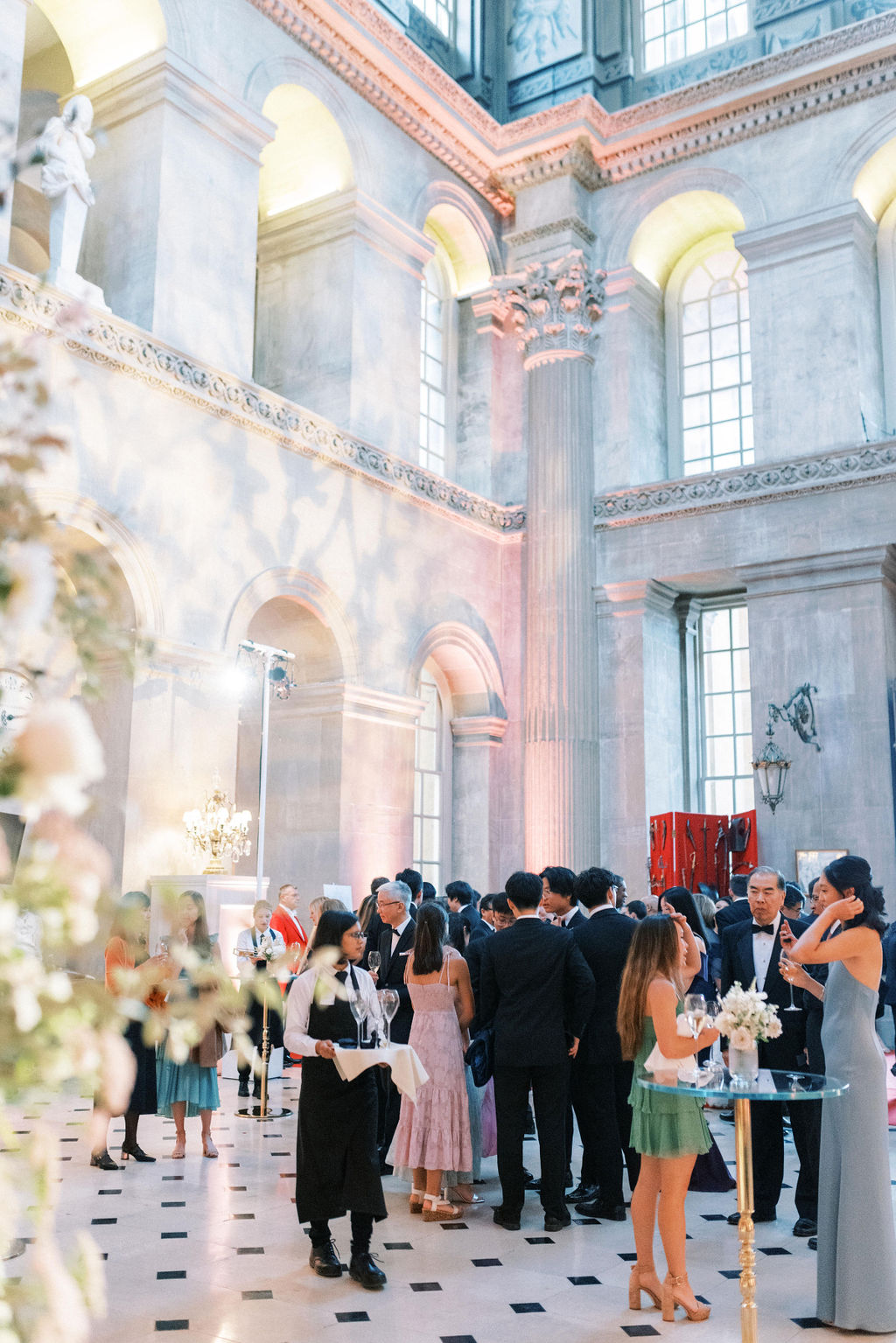 guests mingling during reception at Blenheim Palace wedding