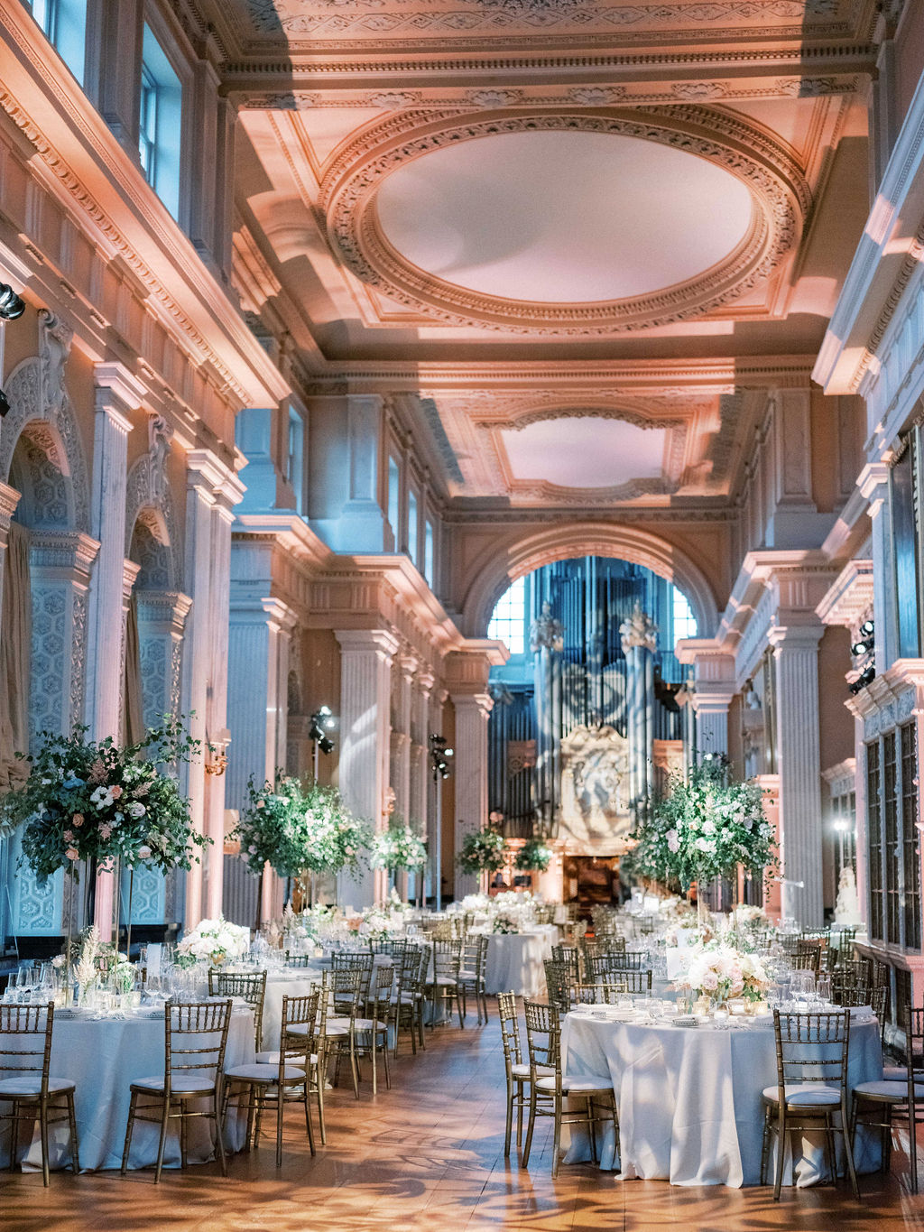 The Long Library wedding breakfast at Blenheim Palace wedding