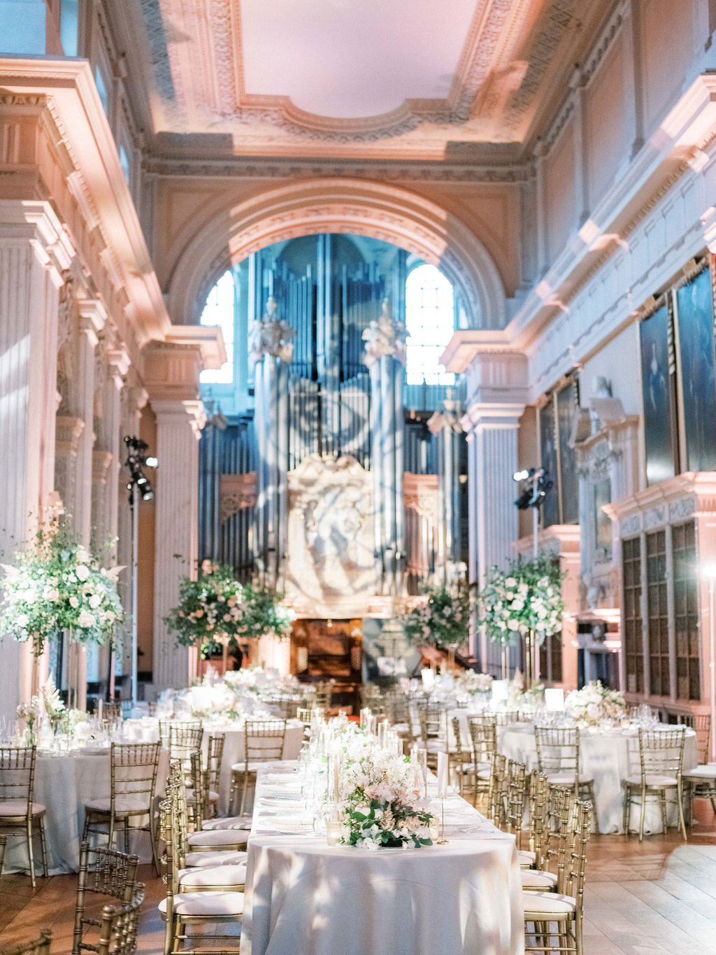 The Long Library wedding breakfast at Blenheim Palace wedding