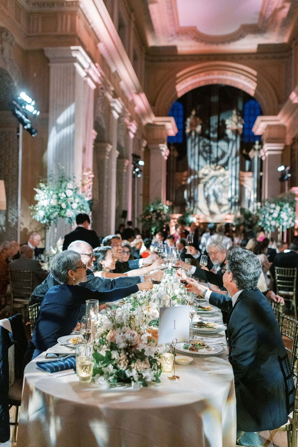 Guests celebrating at Blenheim Palace wedding