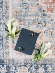Vows book and cufflinks for Goodwood House Wedding
