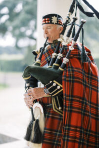 bagpiper at Goodwood House Summer Wedding
