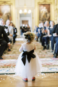 Flower girl at Goodwood House Summer Wedding