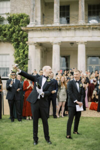 Champagne reception at Goodwood House Summer Wedding